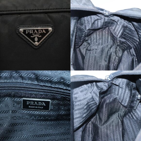PRADA Shoulder Bag Nylon Black Silver Auth 135983 - Picture 13 of 15